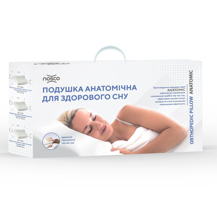Подушка ортопедична з ефектом пам’яті NOSCO ANATOMIC STANDART PLUS 17014