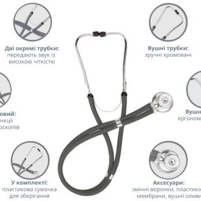 Стетоскоп Раппапорта B.Well WS-3 сірий