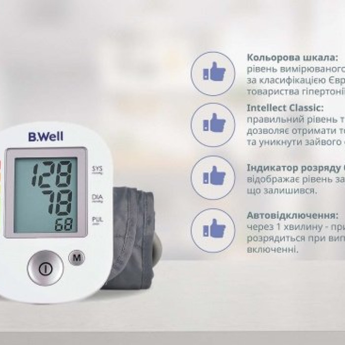 Автоматичний тонометр B.Well PRO-35 M-L (з адаптером)