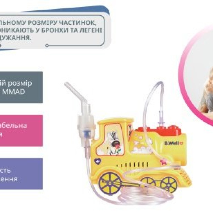 Компресорний інгалятор небулайзер B.Well Basic Train PRO-115