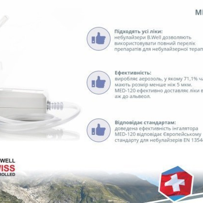 Компресорний компактний небулайзер B.Well MED-120