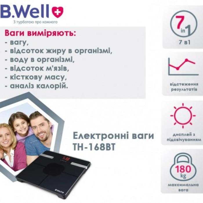 Електронні ваги B.Well TH-168BT PRO-168T