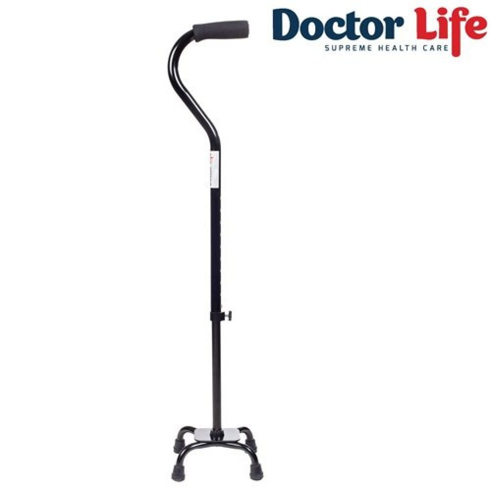 Тростина на чотирьох опорах алюмінієва телескопічна з малою базою Doctor Life 10110 Black