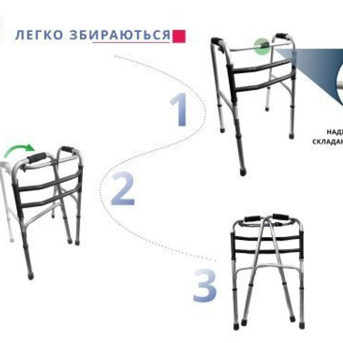 Ходунки крокуючі складані дорослі Doctor Life 10188