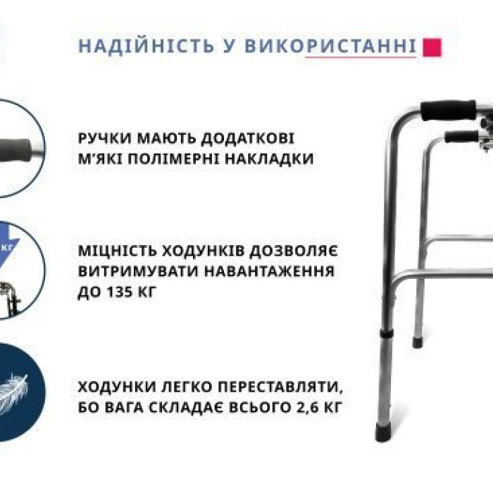 Ходунки крокуючі складані дорослі Doctor Life 10188
