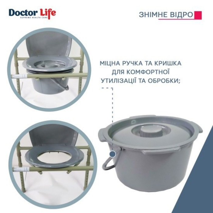 Стілець туалетний складаний сталевий Doctor Life 12627