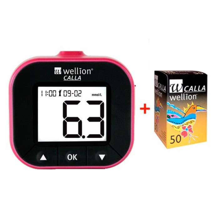 Набор для тестирования уровня глюкозы в крови Wellion CALLA Light ежевика WELL903LBUAMM
