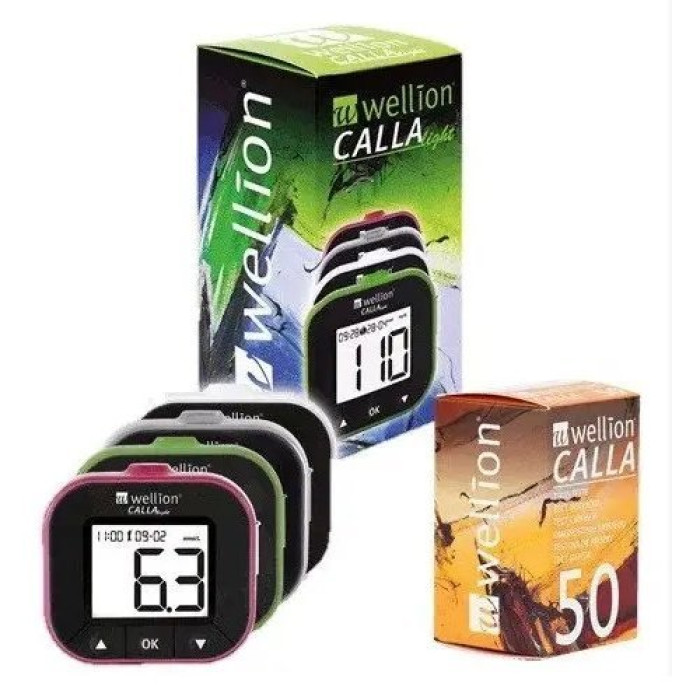Набор для тестирования уровня глюкозы в крови Wellion CALLA Light белый WELL903LWUAMM