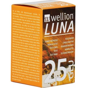 Тест смужки для тестування рівня глюкози у крові Wellion Luna WELL612, 25 штук