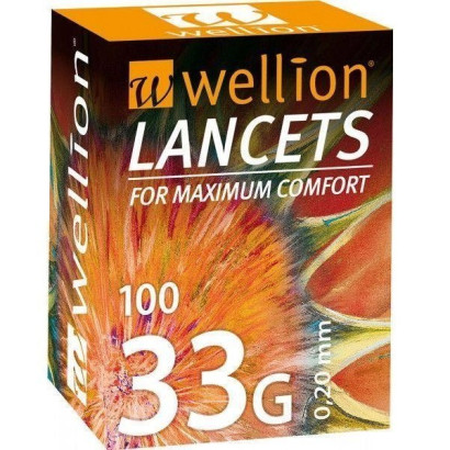 Ланцети Wellion 33 г (G), 100 штук WELL207R