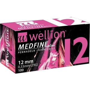 Голки для інсулінових шприц-ручок Wellion MEDFINE plus 0,30 (mm) (29G) x 12 мм, упаковка 100 шт. WELL112EO