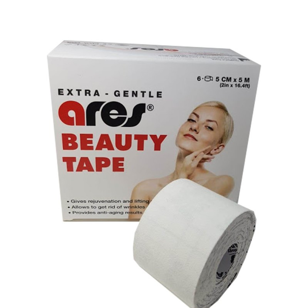 Эластичный Кинезиологический пластырь Арес Beauty 5см*5 м Белый