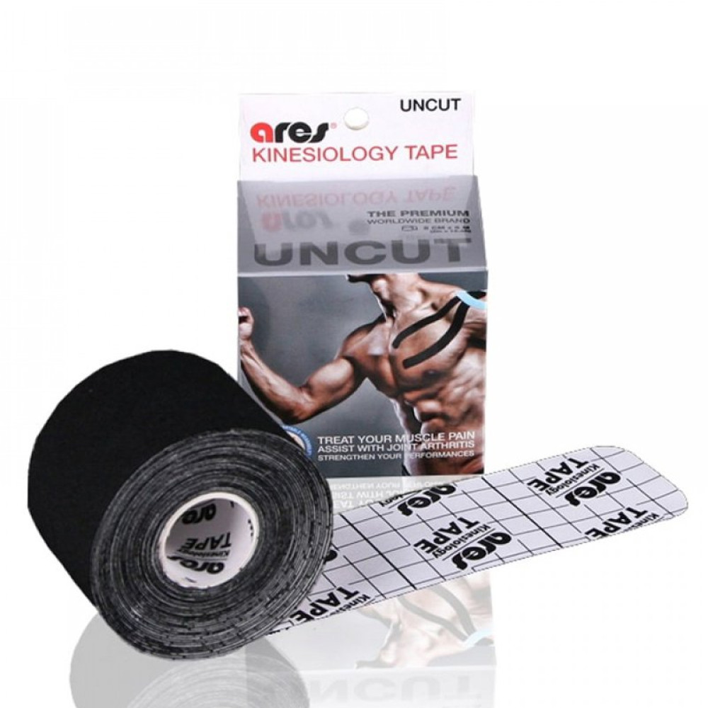 Еластичний кінезіологічний пластир Арес Анкут 5см*5 м (Чорний)