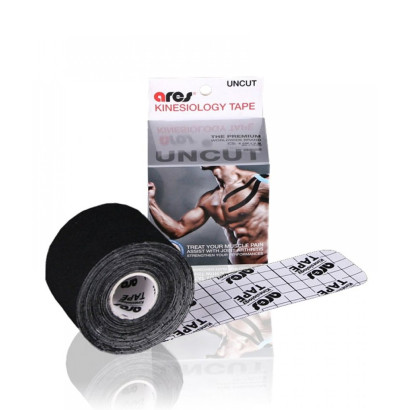 Еластичний кінезіологічний пластир Арес Анкут 5см*5 м (Чорний)