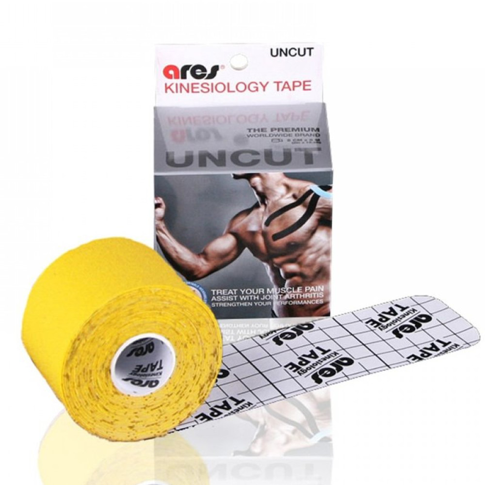 Эластичный Кинезиологический пластырь Арес Анкут 5см*5 м (Желтый)