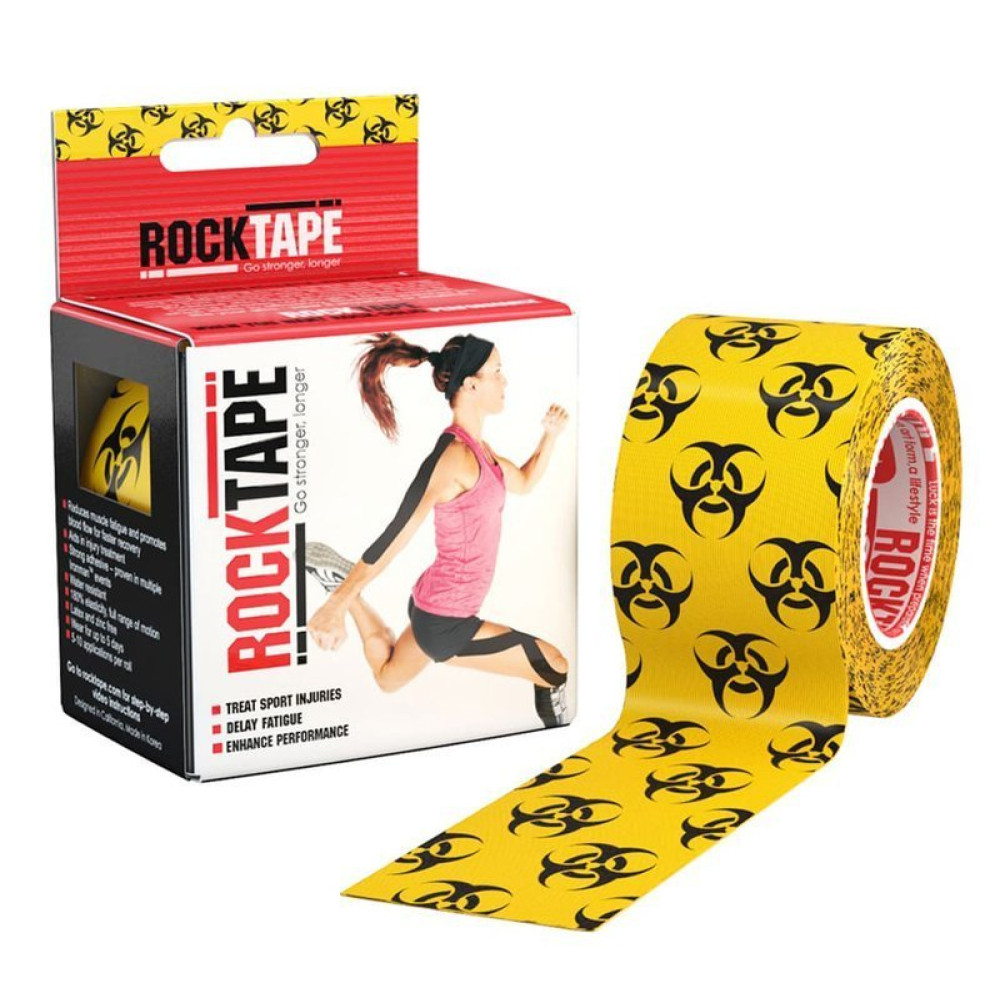Эластичный Кинезиологический пластырь ROCKTAPE Десижн 5см*5 м (Biohazard)