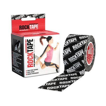 Эластичный Кинезиологический пластырь ROCKTAPE Десижн 5см*5 м (Black Logo)