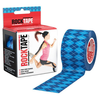 Эластичный Кинезиологический пластырь ROCKTAPE Десижн 5см*5 м (Blue Argyle)