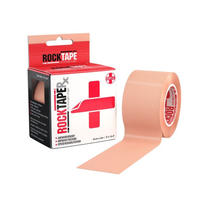 Еластичний кінезіологічний пластир ROCKTAPE RX (для ніжної шкіри) 5см*5 м (Beige)