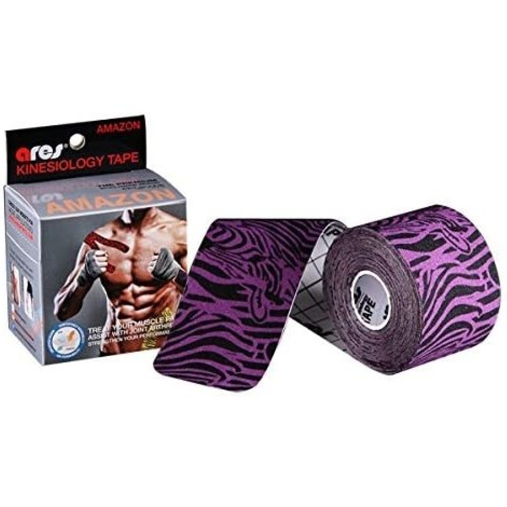 Эластичный Кинезиологический пластырь Арес Амазон 5см*5 м Ares Kinesio Tape Amazon (Zebra)