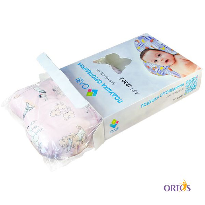 Ортопедическая подушка для новорожденных Олви ОП-2 "Бабочка" J2302 box