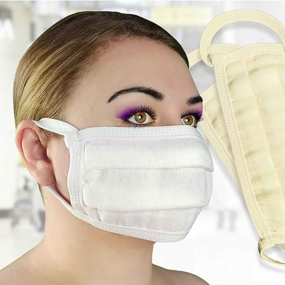 Маска марлевая медицинская (восьмислойная) многоразовая нестерильная с завязками ММЗ90