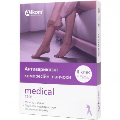 Чулки антиварикозные medical care, закрытый носок, класс компрессии II Алком 00212