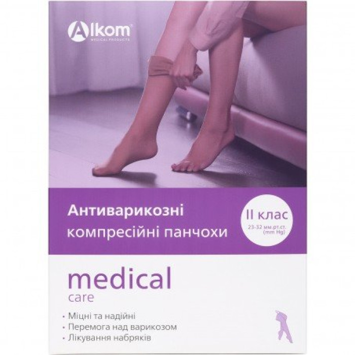 Чулки антиварикозные medical care, закрытый носок, класс компрессии II Алком 00212