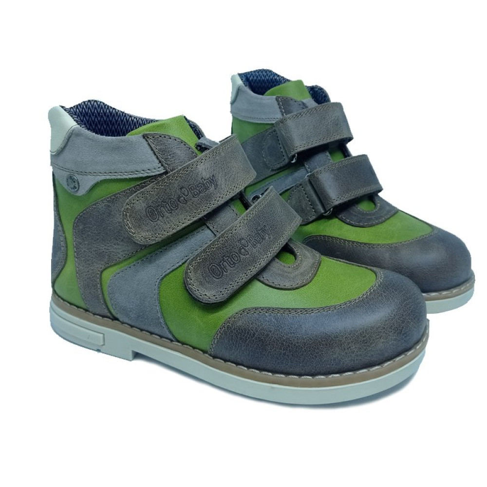 Ботинки демисезонные ортопедические корич. / Зеленый, D9102