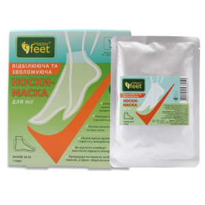Носки-маска для ніг відбілююча та зволожуюча HAPPY FEET 1 пара ENJEE 11828