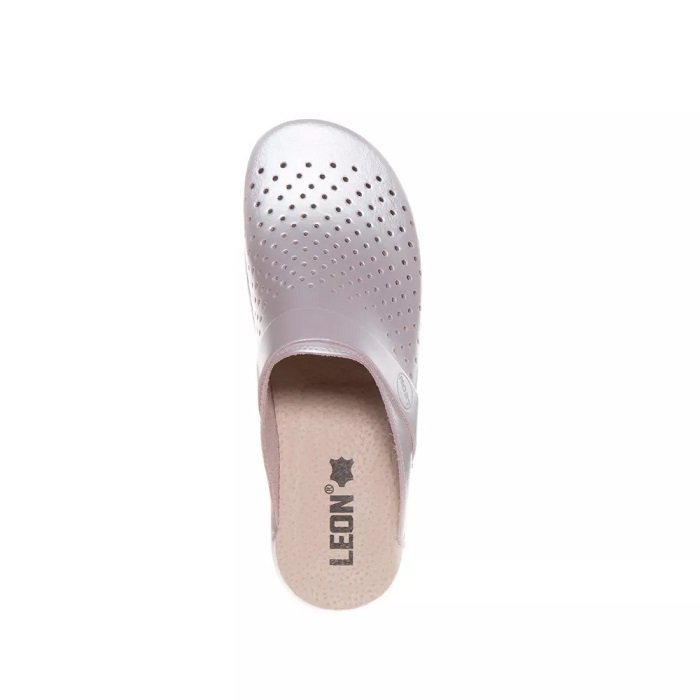 Сабо ортопедичні жіночі Leon PU102 перламутрові