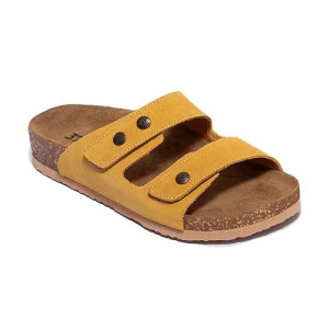 Ортопедичні шльопанці жіночі Leon 4050 жовтий велюр