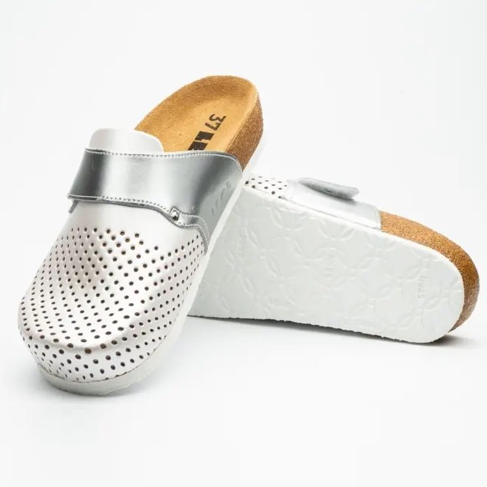 Сабо ортопедические женские Leon 4251 перла-серебро