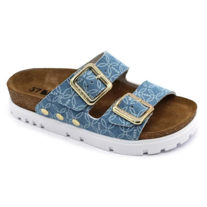 Ортопедичні жіночі шльопанці Leon 6010 джинсові