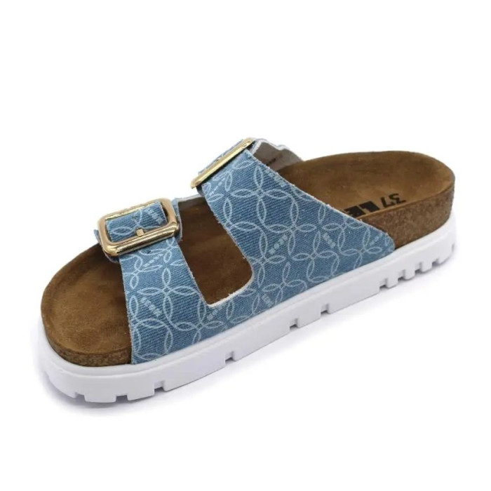 Ортопедические женские шлепанцы Leon 6010 джинсовые