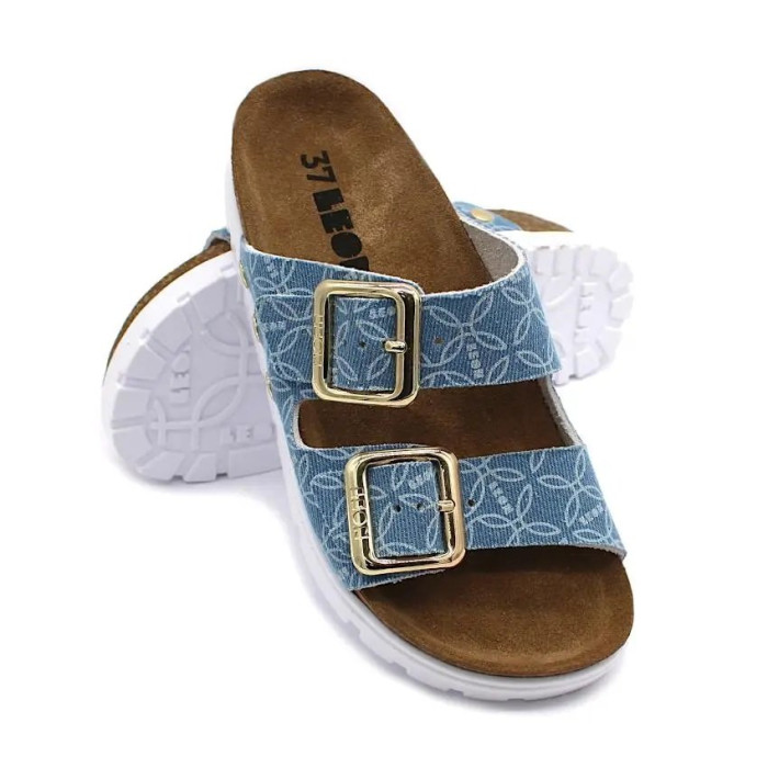 Ортопедические женские шлепанцы Leon 6010 джинсовые