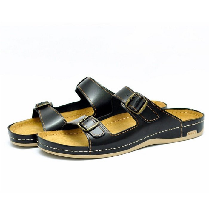 Шлепанцы ортопедические мужские Leon 703M черные