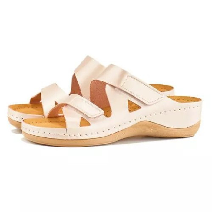 Ортопедичні жіночі шльопанці Leon 906 перламутрові