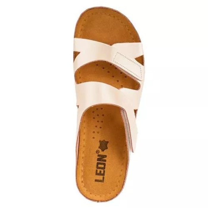 Ортопедичні жіночі шльопанці Leon 906 перламутрові