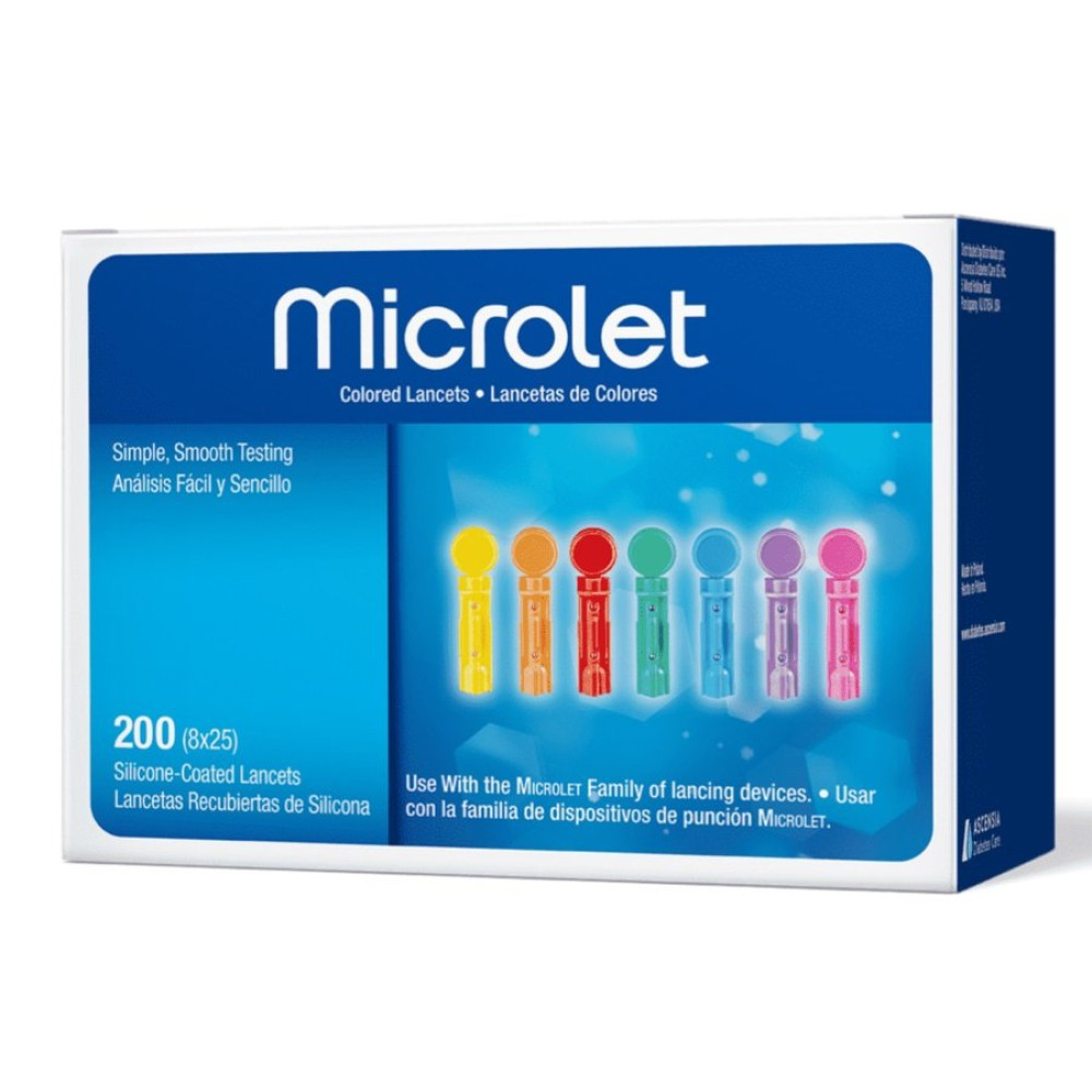 Ланцеты (иголки) с силиконовым покрытием для глюкометра Microlet 200 шт.