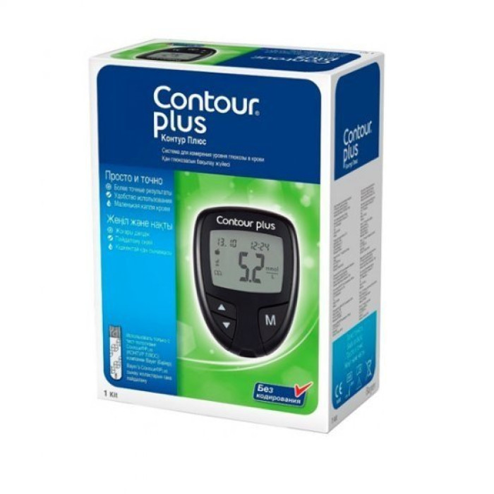 Глюкометр система измерения уровня глюкозы Contour Plus