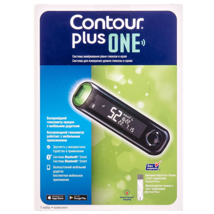 Глюкометр система измерения уровня глюкозы Contour Plus One
