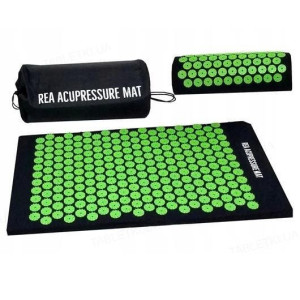 Акупунктурный массажный коврик с подушкой (зеленый) REA-ACUP-МАТ-G
