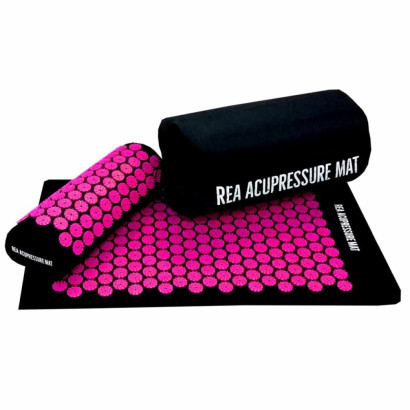 Акупунктурний масажний килимок з подушкою (рожевий) REA-ACUP-МАТ-P