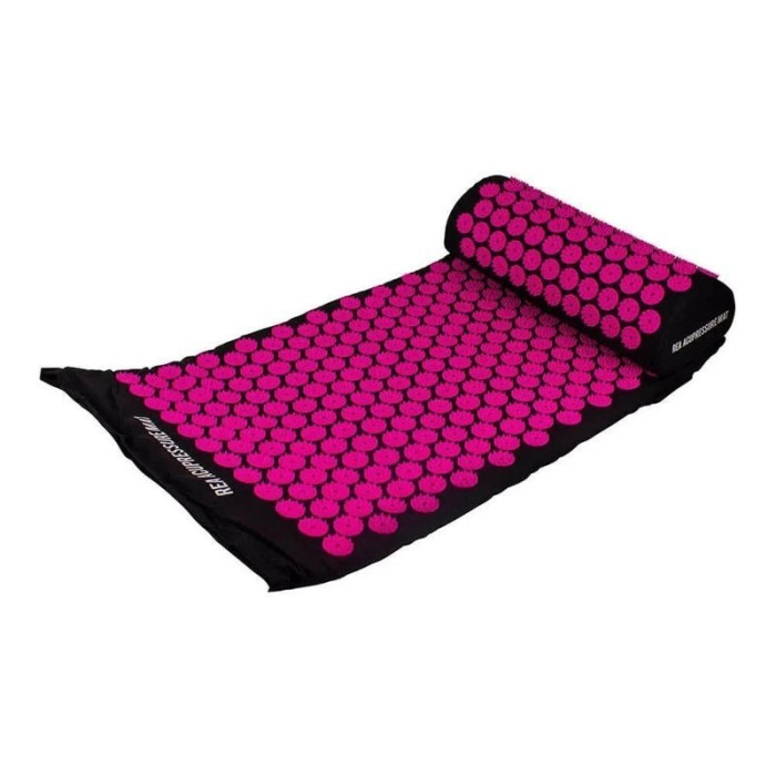 Акупунктурный массажный коврик с подушкой (розовый) REA-ACUP-МАТ-P