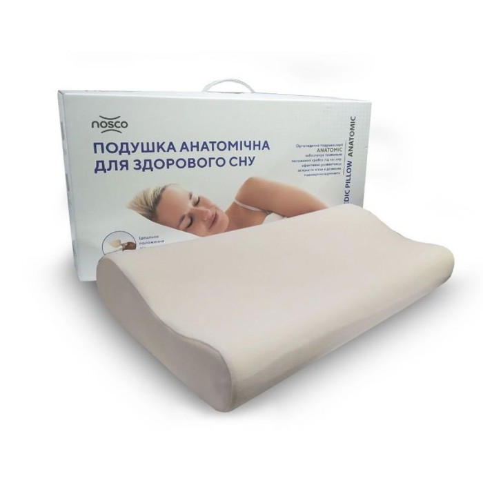 Подушка ортопедическая с эффектом памяти NOSCO ANATOMIC STANDART PLUST 17014