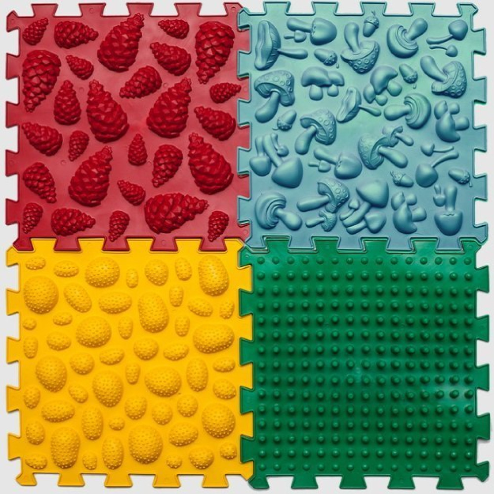 Акупунктурный массажный коврик "Пазлы Микс" 4 элемента Olvi 07789