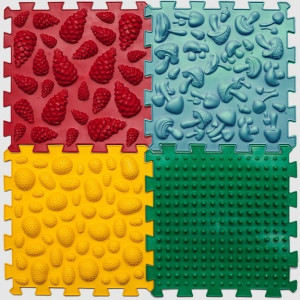 Акупунктурный массажный коврик "Пазлы Микс" 4 элемента Olvi 07789