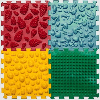 Акупунктурный массажный коврик "Пазлы Микс" 4 элемента Olvi 07789