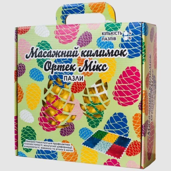 Акупунктурный массажный коврик "Пазлы Микс" 4 элемента Olvi 07789